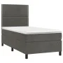 Box spring bed with mattress and LED dark gray velvet 90x190 cm by , Beds and slatted bases - Ref: Foro24-3136036, Price: 300...