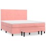 Box spring bed with pink velvet mattress 160x200 cm by , Beds and slatted bases - Ref: Foro24-3137736, Price: 585,86 €, Disco...