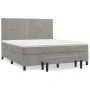Box spring bed with light gray velvet mattress 180x200 cm by , Beds and slatted bases - Ref: Foro24-3137797, Price: 584,82 €,...