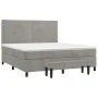 Box spring bed with light gray velvet mattress 180x200 cm by , Beds and slatted bases - Ref: Foro24-3137797, Price: 584,82 €,...