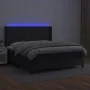 Box spring bed with mattress and LED black synthetic leather 160x200 cm by , Beds and slatted bases - Ref: Foro24-3139331, Pr...