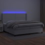 Boxspringbett mit Matratze und LED-weißem Kunstleder 200x200 cm von , Betten und Lattenroste - Ref: Foro24-3139344, Preis: 71...