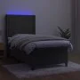 Boxspringbett mit Matratze und dunkelgrauem LED-Samt 90x200 cm von , Betten und Lattenroste - Ref: Foro24-3139482, Preis: 317...