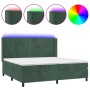 Boxspringbett mit Matratze und LED dunkelgrünem Samt 200x200cm von , Betten und Lattenroste - Ref: Foro24-3139526, Preis: 704...