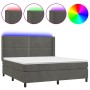Boxspringbett mit Matratze und dunkelgrauem LED-Samt 180x200 cm von , Betten und Lattenroste - Ref: Foro24-3139518, Preis: 57...