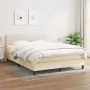 Box spring bed with cream fabric mattress 140x190 cm by , Beds and slatted bases - Ref: Foro24-3139894, Price: 403,63 €, Disc...