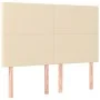 Boxspringbett-Matratze und LED-Leuchten, cremefarbener Stoff, 140 x 190 cm von , Betten und Lattenroste - Ref: Foro24-3134714...