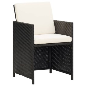 Gartenstühle mit Kissen, 2 Stück, schwarzes synthetisches Rattan von vidaXL, Gartenstühle - Ref: Foro24-42559, Preis: 128,21 ...