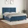 Box spring bed with dark blue velvet mattress 180x200 cm by , Beds and slatted bases - Ref: Foro24-3142981, Price: 599,74 €, ...