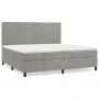 Box spring bed with light gray velvet mattress 200x200 cm by , Beds and slatted bases - Ref: Foro24-3142983, Price: 580,11 €,...