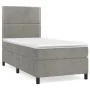 Box spring bed with light gray velvet mattress 90x190 cm by , Beds and slatted bases - Ref: Foro24-3142941, Price: 291,10 €, ...