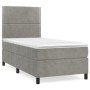 Boxspringbett mit hellgrauer Samtmatratze 90x190 cm von , Betten und Lattenroste - Ref: Foro24-3142941, Preis: 312,66 €, Raba...