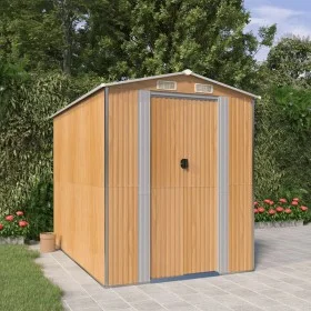 Cobertizo jardín acero galvanizado marrón claro 192x274x223 cm de , Cobertizos - Ref: Foro24-3147472, Precio: 379,96 €, Descu...