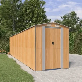 Cobertizo jardín acero galvanizado marrón claro 192x855x223 cm de , Cobertizos - Ref: Foro24-3147479, Precio: 965,70 €, Descu...