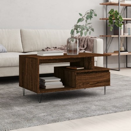 Couchtisch aus braunem Eichensperrholz, 90 x 49 x 45 cm von , Couchtisch - Ref: Foro24-831027, Preis: 62,87 €, Rabatt: %