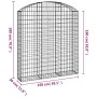 Gabione Korbbogenform aus verzinktem Eisen 150x30x160/180 cm von , Töpfe und Pflanzgefäße - Ref: Foro24-153448, Preis: 87,52 ...