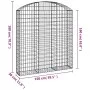 Gabione Korbbogenform aus verzinktem Eisen 150x30x160/180 cm von , Töpfe und Pflanzgefäße - Ref: Foro24-153448, Preis: 86,38 ...