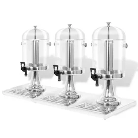 Triple stainless steel juice dispenser 3 x 8 L by , Beverage dispensers - Ref: Foro24-50533, Price: 201,31 €, Discount: %