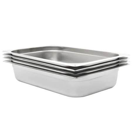 Gastronorm trays 4 units GN 1/1 100 mm stainless steel by , Buckets for steam tables - Ref: Foro24-50881, Price: 72,50 €, Dis...