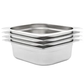Gastronorm trays 4 units GN 1/2 100 mm stainless steel by , Buckets for steam tables - Ref: Foro24-50888, Price: 46,77 €, Dis...