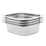 Gastronorm trays 4 units GN 1/2 100 mm stainless steel by , Buckets for steam tables - Ref: Foro24-50888, Price: 50,08 €, Dis...