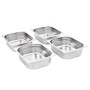 Gastronorm trays 4 units GN 1/2 100 mm stainless steel by , Buckets for steam tables - Ref: Foro24-50888, Price: 50,08 €, Dis...