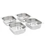 Gastronorm trays 4 units GN 1/2 100 mm stainless steel by , Buckets for steam tables - Ref: Foro24-50888, Price: 46,77 €, Dis...
