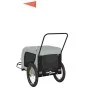 Haustier-Fahrradanhänger, Eisen-Oxford-Stoff, Grau, Schwarz von , Kinderwagen für Haustiere - Ref: Foro24-94028, Preis: 108,6...