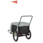 Haustier-Fahrradanhänger, Eisen-Oxford-Stoff, Grau, Schwarz von , Kinderwagen für Haustiere - Ref: Foro24-94028, Preis: 110,5...