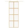 Puerta corredera dorada de vidrio ESG transparente y aluminio de , Puertas para el hogar - Ref: Foro24-155184, Precio: 152,86...