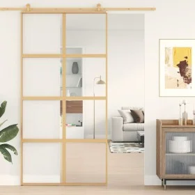 Goldene Schiebetür aus transparentem ESG-Glas und Aluminium von , Türen für zu Hause - Ref: Foro24-155186, Preis: 142,39 €, R...