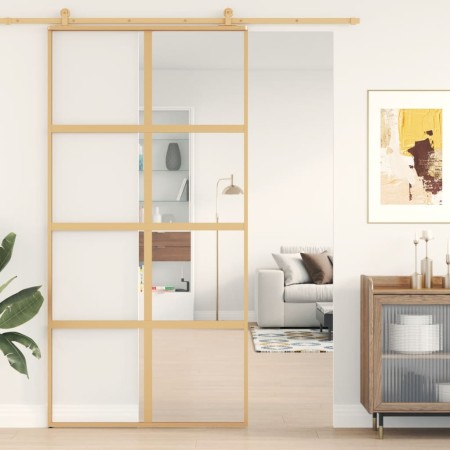 Goldene Schiebetür aus transparentem ESG-Glas und Aluminium von , Türen für zu Hause - Ref: Foro24-155186, Preis: 150,42 €, R...