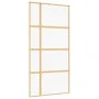 Puerta corredera dorada de vidrio ESG transparente y aluminio de , Puertas para el hogar - Ref: Foro24-155192, Precio: 173,10...