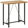 Mesa alta de hierro y madera maciza de mango 110x55x107 cm de , Mesas de cocina y de comedor - Ref: Foro24-356381, Precio: 28...
