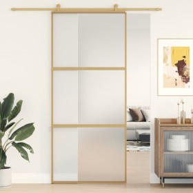 Golden sliding door ESG glass frosted aluminum 90x205cm by , Doors for the home - Ref: Foro24-155152, Price: 169,73 €, Discou...