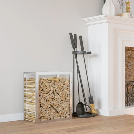 Estante para leña acero inoxidable 80x28x86 cm de , Bolsas y soportes de leña - Ref: Foro24-357862, Precio: 35,94 €