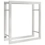 Brennholzregal aus Edelstahl 80x28x86 cm von , Brennholztaschen und -halter - Ref: Foro24-357862, Preis: 35,45 €, Rabatt: %