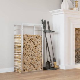 Estante para leña acero inoxidable 50x28x94 cm de , Bolsas y soportes de leña - Ref: Foro24-357860, Precio: 34,22 €, Descuent...