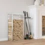 Stainless steel firewood rack 50x28x94 cm by , Firewood bags and holders - Ref: Foro24-357860, Price: 33,76 €, Discount: %