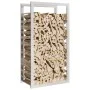 Stainless steel firewood rack 50x28x94 cm by , Firewood bags and holders - Ref: Foro24-357860, Price: 33,76 €, Discount: %