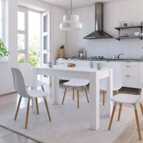 White engineered wood dining table 120x60x76 cm by , Kitchen and dining tables - Ref: Foro24-800432, Price: 70,88 €, Discount: %