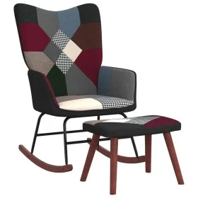 Rocking chair with patchwork fabric stool by , Rocking chairs - Ref: Foro24-328204, Price: 125,09 €, Discount: %