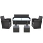 Set comedor de jardín 6 piezas y cojines ratán sintético marrón de vidaXL, Conjuntos de jardín - Ref: Foro24-42644, Precio: 6...