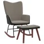 Entspannungssessel mit hellgrauem Samt und PVC-Hocker von , Schaukelstühle - Ref: Foro24-327886, Preis: 120,52 €, Rabatt: %