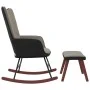 Entspannungssessel mit hellgrauem Samt und PVC-Hocker von , Schaukelstühle - Ref: Foro24-327886, Preis: 120,52 €, Rabatt: %