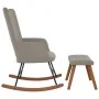Light gray velvet rocking chair with footrest by , Rocking chairs - Ref: Foro24-327754, Price: 145,39 €, Discount: %