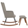 Silla mecedora con reposapiés terciopelo gris claro de , Mecedoras - Ref: Foro24-327754, Precio: 135,25 €