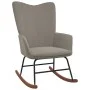 Silla mecedora con reposapiés terciopelo gris claro de , Mecedoras - Ref: Foro24-327754, Precio: 145,39 €, Descuento: %