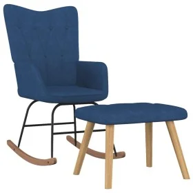 Rocking chair with footrest blue fabric by , Rocking chairs - Ref: Foro24-327626, Price: 129,91 €, Discount: %
