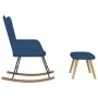 Schaukelstuhl mit Fußstütze aus blauem Stoff von , Schaukelstühle - Ref: Foro24-327626, Preis: 129,91 €, Rabatt: %